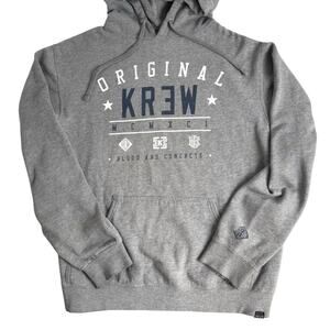 Original KR3W Hoodie Medium Grey Pullover Sweatshirt Blood And Concrete 91 Logo
